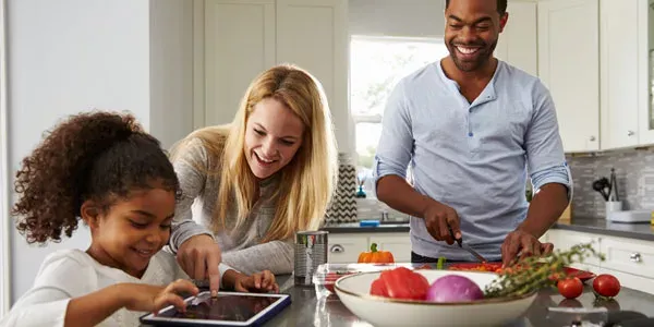 Happy family in pest free home